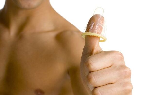 The condom on the finger represents the teen's penis enlargement